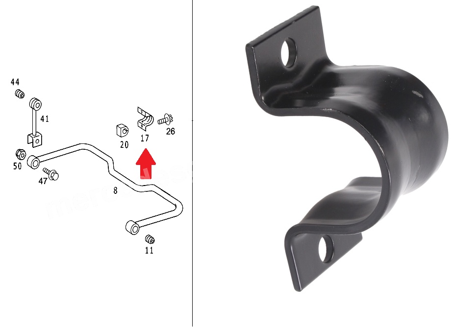 Brida bucsa bara stabilizatoare SPATE pentru Mercedes Sprinter 1996-2006