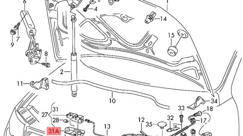 Broasca capota motor ​Volkswagen Passa