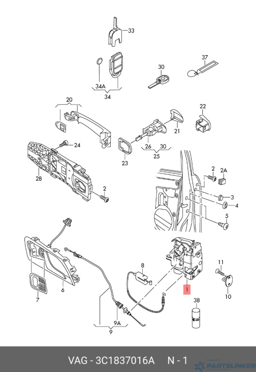 Broasca usa dreapta fata Volkswagen Passat B7 (365) Variant 2011 2.0 TDI OEM 3C1837016A