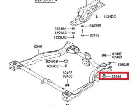 Bucsa jug fata partea din spate Hyundai Getz (2002-2009) 62466-25000