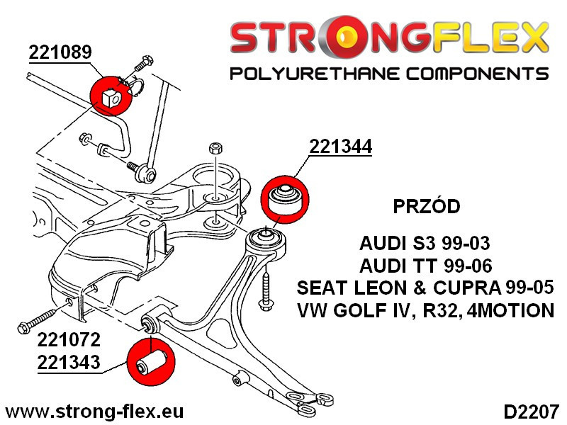 Bucsa poliuretan Front wishbone front bu