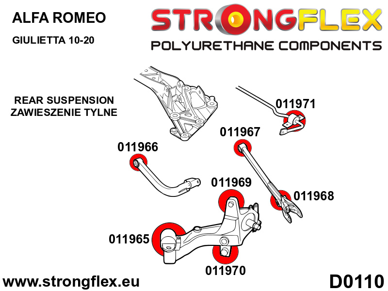 Bucsa poliuretan Rear arm bush sport