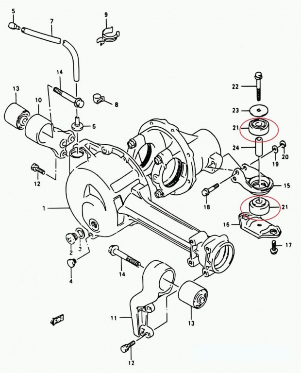 Bucsa tampon diferential fata spre spate Vitara (1988-1999)[ET,TA,TD], Suzuki GRAND Vitara (1998-2005)