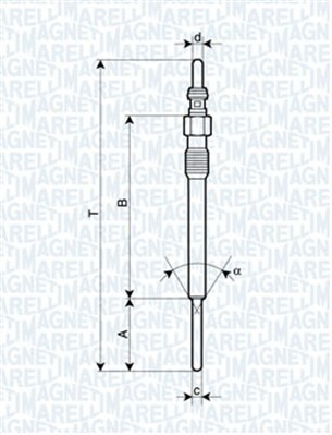 Bujie incandescenta # CitroEn Nemo 2010 2011 2012 2013 2014 2015 2016 2017 2018 2019 2020 2021 2022 2023 2024 2025 # 062900090304 # MAGNETI MARELLI