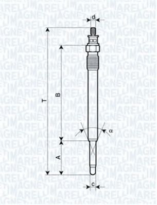 Bujie incandescenta MERCEDES A-CLASS (W168) (1997 - 2004) MAGNETI MARELLI 062900013304
