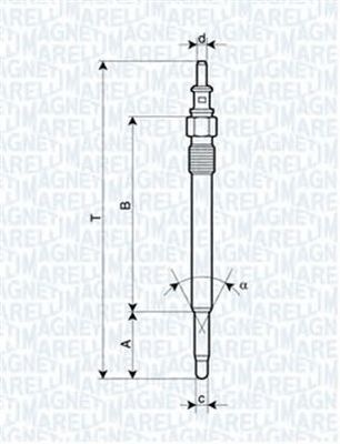 Bujie incandescenta MERCEDES-BENZ C-CLASS combi S202 MAGNETI MARELLI 062900012304