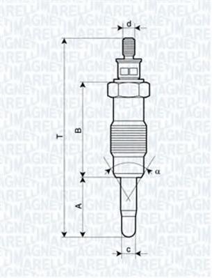 Bujie incandescenta MERCEDES-BENZ COUPE (C123), PEUGEOT J5 bus (280P), MERCEDES-BENZ KOMBI Break (S123) - MAGNETI MARELLI 062580704304