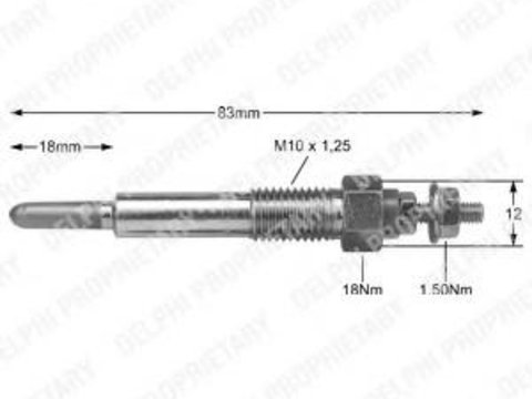 Bujie incandescenta OPEL CORSA A hatchback (93_, 94_, 98_, 99_), OPEL ASTRA F (56_, 57_), OPEL ASTRA F hatchback (53_, 54_, 58_, 59_) - DELPHI HDS346