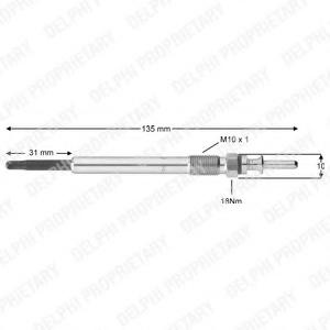 Bujie incandescenta OPEL OMEGA B combi (21_, 22_, 23_), OPEL VECTRA B hatchback (38_), OPEL VECTRA B (36_) - DELPHI HDS384