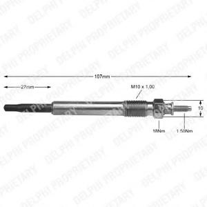 Bujie incandescenta PEUGEOT 806 (221), PEUGEOT 306 hatchback (7A, 7C, N3, N5), PEUGEOT 306 limuzina (7B, N3, N5) - DELPHI HDS367