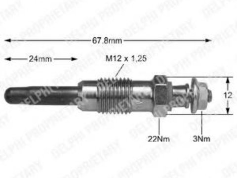 Bujie incandescenta RENAULT EXTRA caroserie (F40_, G40_), VOLVO 340-360 limuzina (344), VOLVO 340-360 (343, 345) - DELPHI HDS347