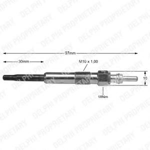 Bujie incandescenta ROVER 800 (XS), ALFA ROMEO 155 (167), ALFA ROMEO 168 (164) - DELPHI HDS361