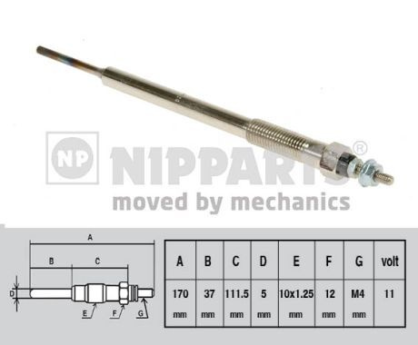 Bujie incandescenta # Toyota Hilux 2001 2002 2003 2004 2005 # J5712015 # NIPPARTS