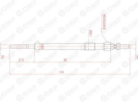 Bujie incandescenta VOLVO C30 (2006 - 2012) QWP WGP166 piesa NOUA