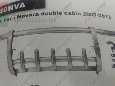 BULLBAR DIN INOX CU SKID BAR NISSAN NAVARA D40 2006-2014 [V3]