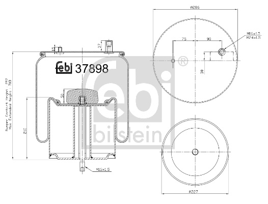 Burduf suspensie pneumatica 37898 FEBI BILSTEIN pentru Skoda Octavia