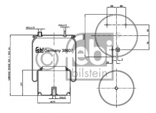 Burduf suspensie pneumatica 38607 FEBI BILSTEIN pentru Volvo V90 Nissan Murano