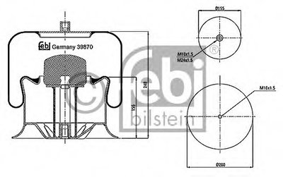 Burduf suspensie pneumatica 39870 FEBI BILSTEIN pe