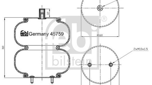 Burduf suspensie pneumatica 45759 FEBI B