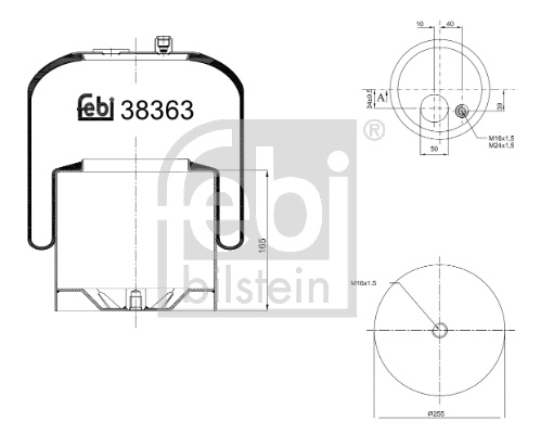 Burduf suspensie pneumatica # Axa spate ambele parti Vw Passat 1996 1997 1998 1999 2000 # 38363 # FEBI BILSTEIN