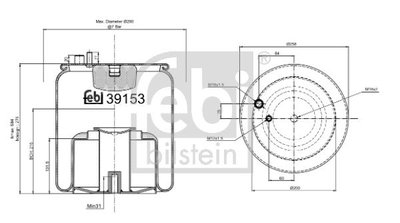 Burduf, suspensie pneumatica FEBI BILSTEIN 39153