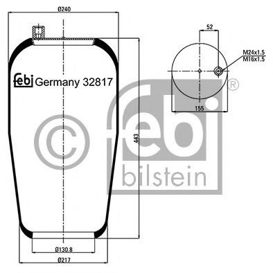 Burduf, suspensie pneumatica MERCEDES-BENZ ACTROS (1996 - 2002) FEBI BILSTEIN 32817
