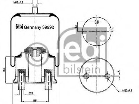 Burduf, suspensie pneumatica MERCEDES-BENZ ATEGO 2 (2004 - 2016) FEBI BILSTEIN 39992