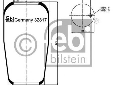 Burduf, suspensie pneumatica MERCEDES ECONIC (1998 - 2016) Febi Bilstein 32817