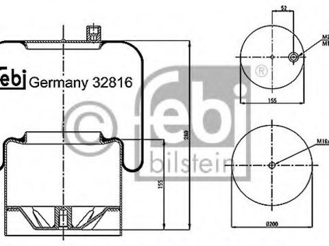 Burduf, suspensie pneumatica MERCEDES ECONIC (1998 - 2016) Febi Bilstein 32816