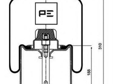 Burduf, suspensie pneumatica - PE Automotive 084.123-72A