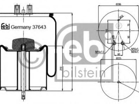 Burduf, suspensie pneumatica RENAULT TRUCKS Magnum, RENAULT TRUCKS Premium - FEBI BILSTEIN 37643