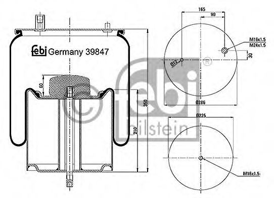 Burduf, suspensie pneumatica VOLVO FE II (2012 - 2