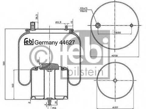 Burduf, suspensie pneumatica VOLVO FE, VOLVO FE II - FEBI BILSTEIN 44627