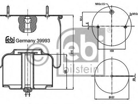 Burduf, suspensie pneumatica VOLVO FH 12 - FEBI BILSTEIN 39993