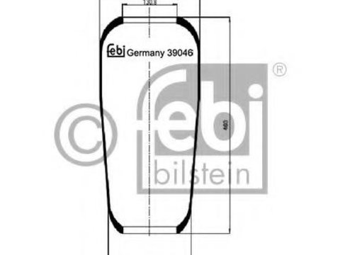 Burduf, suspensie pneumatica VOLVO FH 12, VOLVO FM 7, VOLVO FH 16 - FEBI BILSTEIN 39046