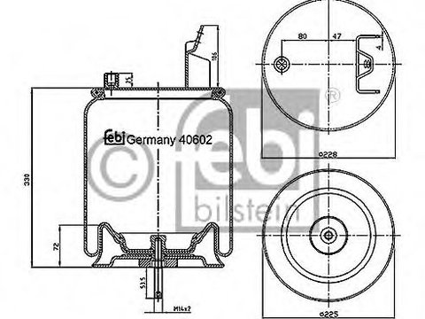 Burduf, suspensie pneumatica VOLVO FMX II (2012 - 2016) Febi Bilstein 40602