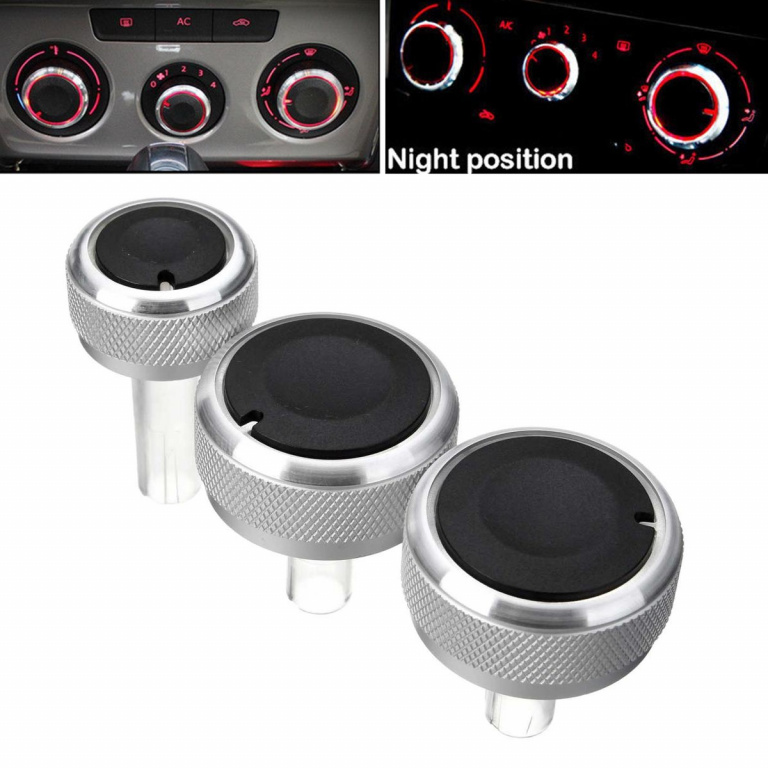 Butoane reglaj clima compatibil Volkswagen Passat B5 1996-2005 Retrofit Set 3 Buc SSVAC-01 Argintiu
