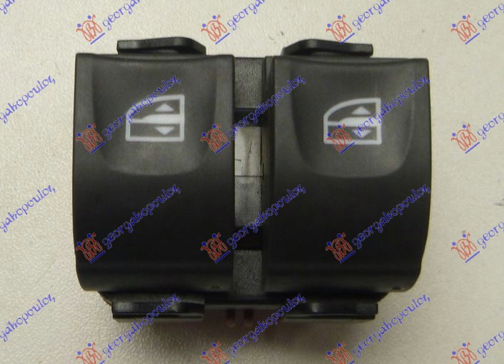 Buton dublu geamuri electrice usa stanga fata Dacia Logan 3 2021-2024 NOU (GEAMURI SPATE) LUMINA ALBA - 7 PINI