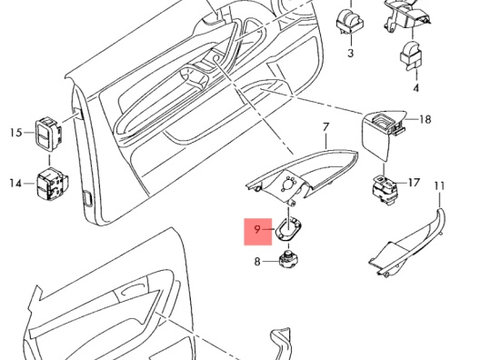 Buton reglaj oglinzi Audi A3 (8P) Hatchback 2005 2.0 TDI OEM 8E0959565