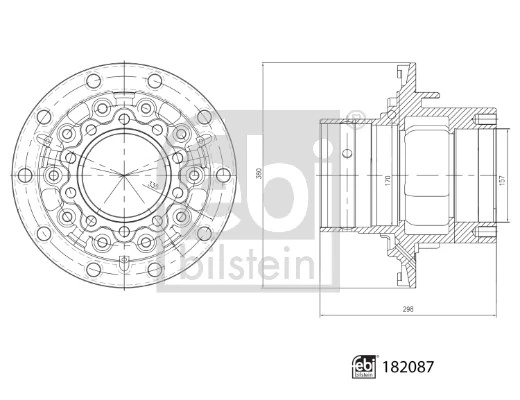 Butuc roata puntea spate Febi Bilstein MERCEDES-BENZ ACTROS MP2 / MP3 2002-2020 - 182087