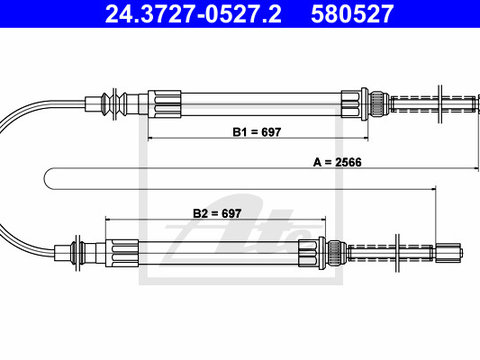 Cablu 24 3727-0527 2 ATE pentru CitroEn C25 Peugeot J5 Fiat Ducato