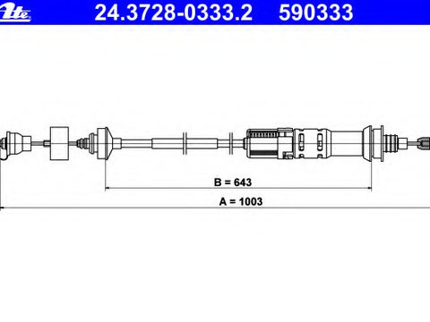 Cablu 24 3728-0333 2 ATE pentru Peugeot Expert CitroEn Dispatch CitroEn Jumpy