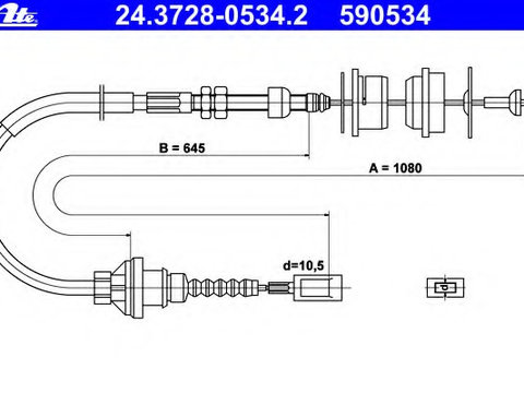 Cablu 24 3728-0534 2 ATE pentru Fiat Ducato