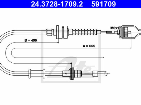 Cablu 24 3728-1709 2 ATE pentru Nissan March Nissan Micra
