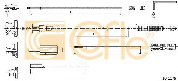 Cablu acceleratie PEUGEOT 607 (9D, 9U) (2000 - 2016) COFLE 10.1179