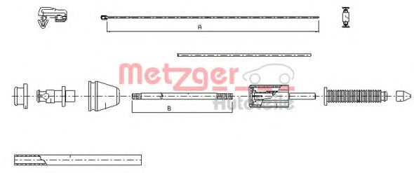 Cablu acceleratie RENAULT MEGANE I Scenic (JA0/1) (1996 - 2001) METZGER 10.0383 piesa NOUA
