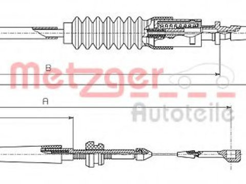 Cablu acceleratie VW TRANSPORTER IV caroserie (70XA) (1990 - 2003) METZGER 14.4305 piesa NOUA