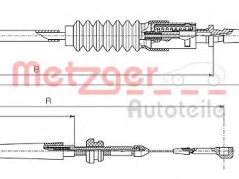 Cablu acceleratie VW TRANSPORTER IV caroserie (70XA) (1990 - 2003) METZGER 14.4304 piesa NOUA