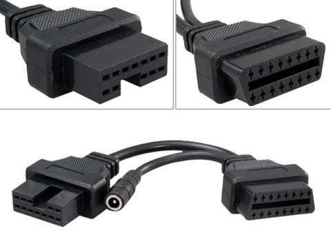 Cablu adaptor 12 Pin la 16 Pin OBD2 pentru Mitsubishi / Hyundai