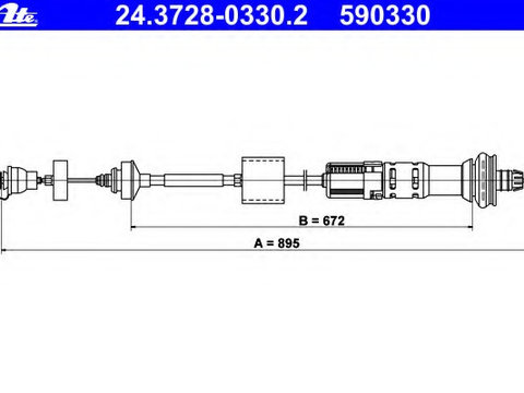 Cablu ambreiaj 24 3728-0330 2 ATE pentru CitroEn Xsara